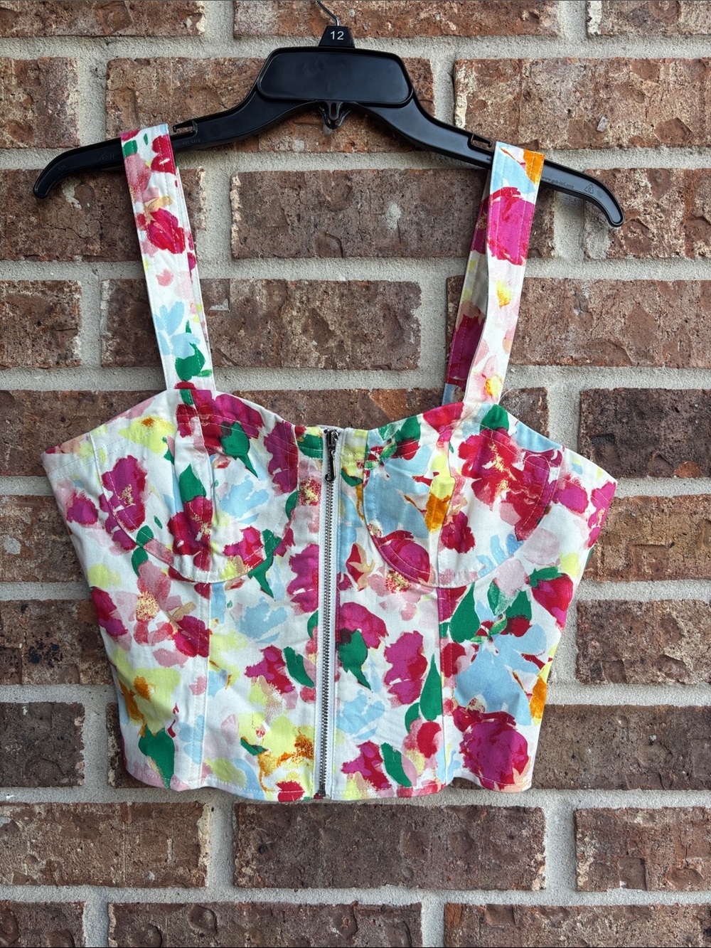 Juicy couture Floral Print Bustier Crop Top - Pink / Green